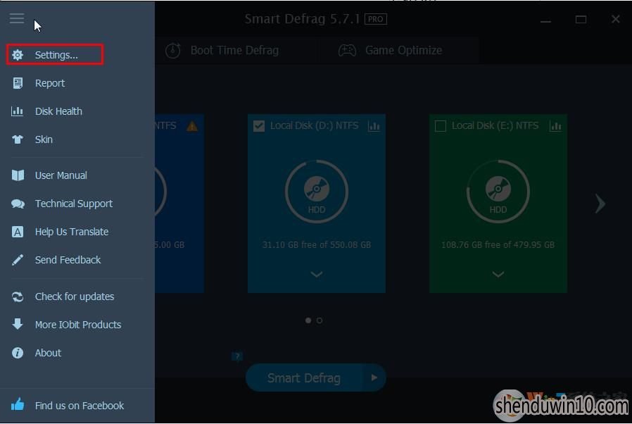 SmartDefrag 中文如何设置?