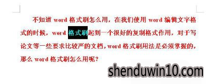 win10系统Word格式刷快捷键使用的处理教程 win10系统Word格式刷快捷键使用的处理教程