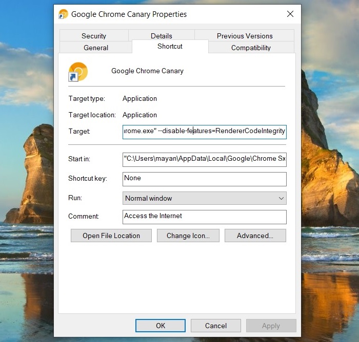 Chrome Canary ，win10